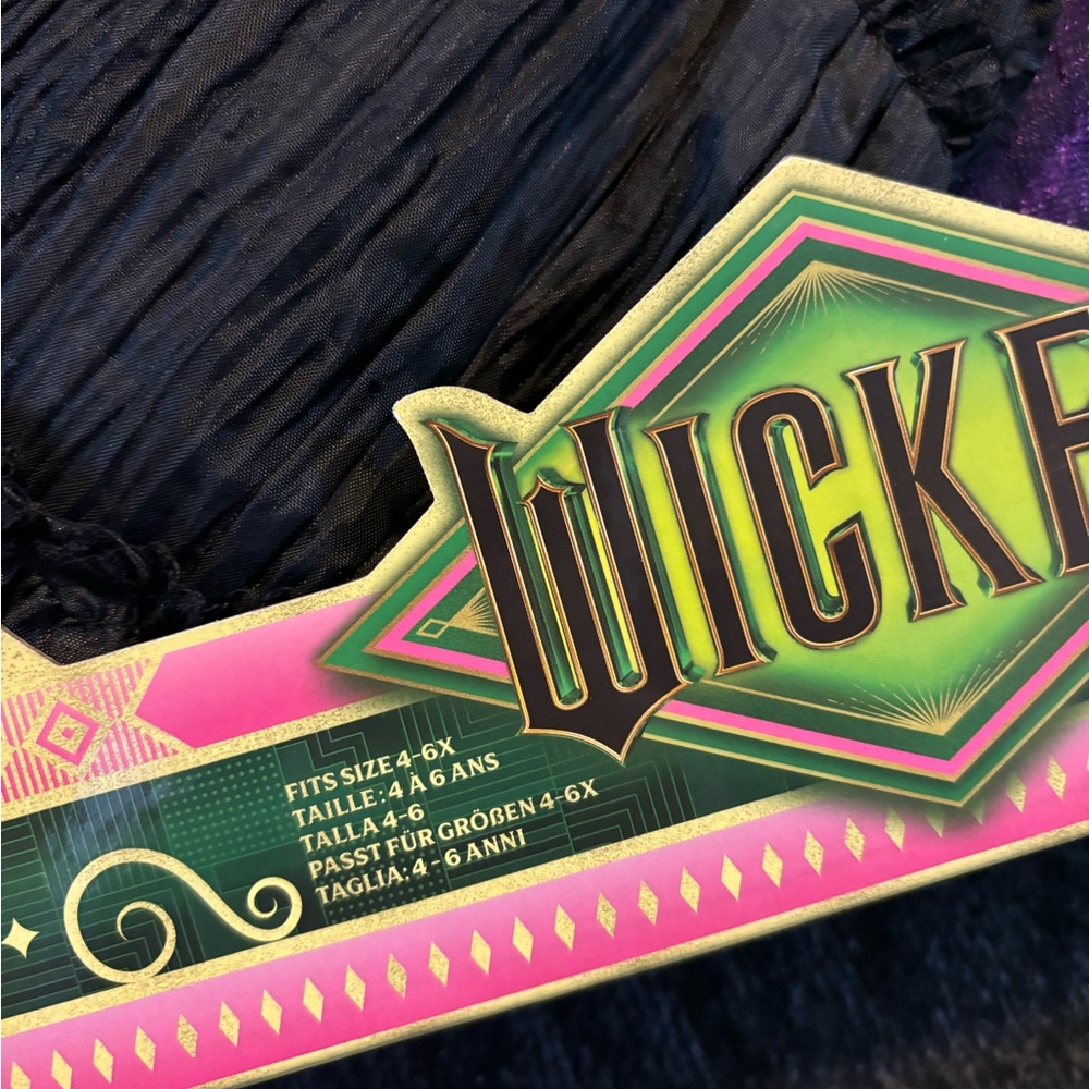 Wicked Elphaba Dress Costume and Broom Set 4-6X - Picture 5 of 9